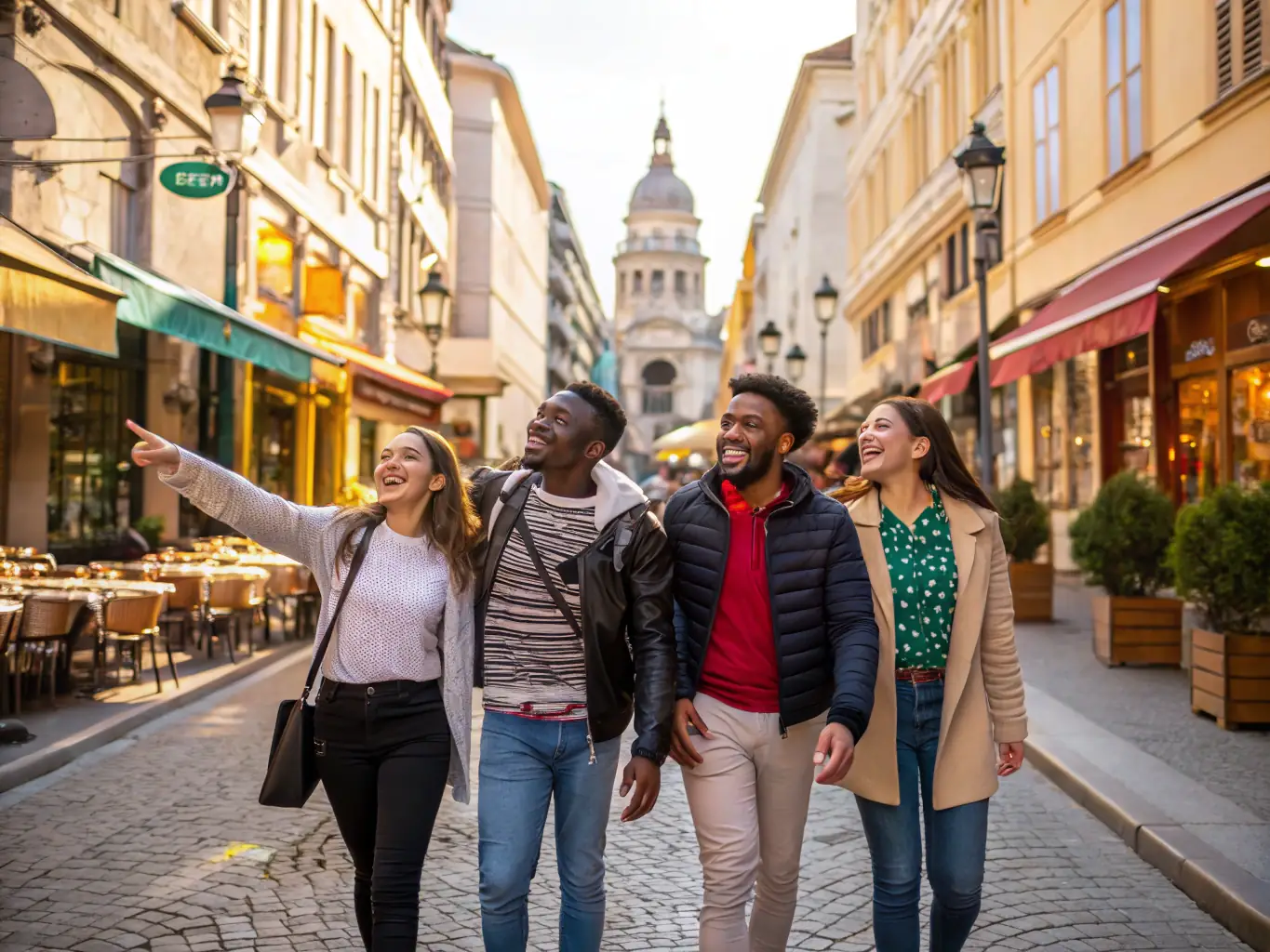 Services A diverse group of people exploring a new city, representing Immigratour's relocation assistance services.