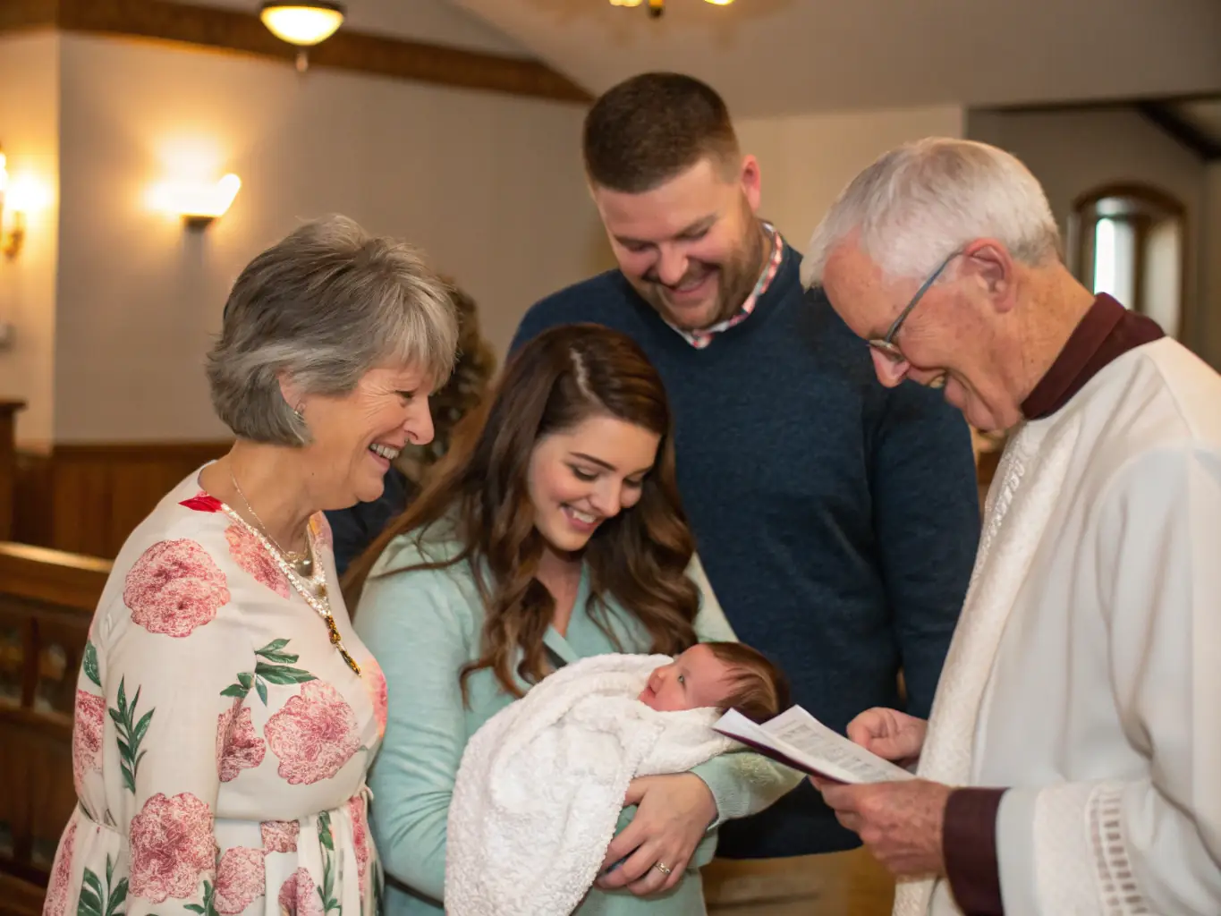 Services A family celebrating the birth of their child in a foreign country, highlighting Immigratour's specialized services for families.
